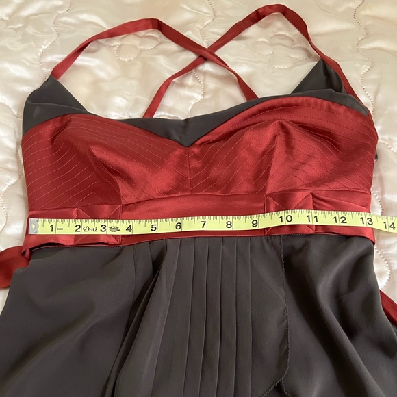 Rare Nicole Miller Collection Bustier Silk Top in Sienna and Taupe - Picture 5 of 14